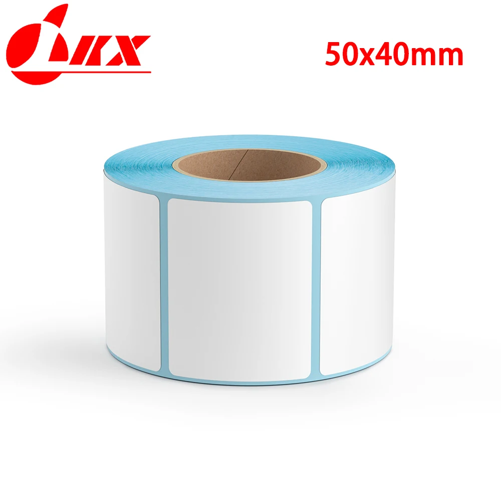 

LKX 50x40mm 800pcs White Paper Thermal Sticker papel adhesivo waterproof Printer Label Milk Tea Ice Cream Food Tag For niimbot
