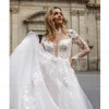 ANGEL Sexy Backless Wedding Dress For Bride Customized Applique Romatic Bride Gowns A-Line Tulle Applique Vestido De Novia 3