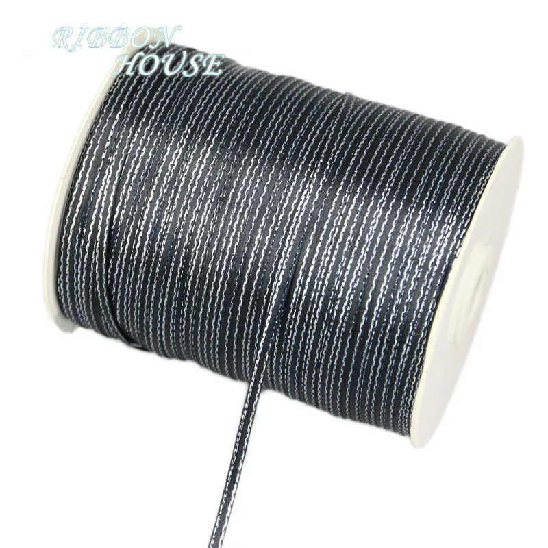 (40 Meters/lot) 3mm Silver Edge Satin Ribbon Lace Fabric  DIY Jewelry Decorative Accessories Handmade DIY Ribbon