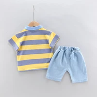 Polo + beau short en Denim pour bébés garçons et filles, ensemble 2 pièces de haute qualité, vêtements d'été pour enfants et filles 5
