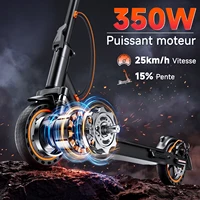 TODIMART N6 Trottinette Électrique Adulte 350W, Vitesse Max 25km/h, Autonomie 25-30km, 8,5 Pouces, Pliable et Portable, Amortisseur Avant, Écran LED, Éclairage Avant et Arrière 2