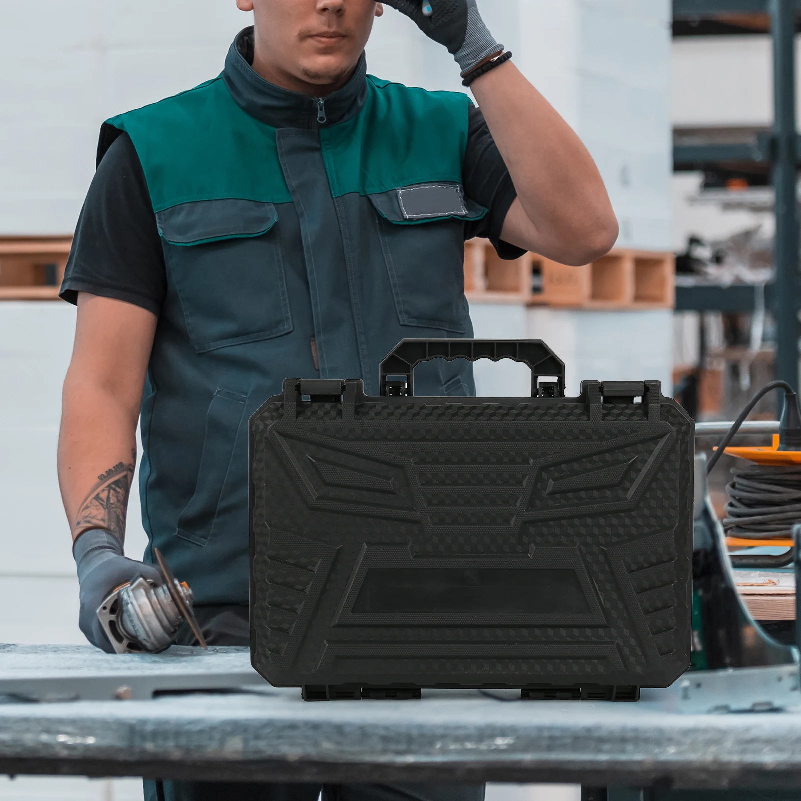 앵글 그라인더 플라스틱 공구함 가벼운 보호용 플라스틱 상자 그라인더 배터리 및 안전 장비에 적합