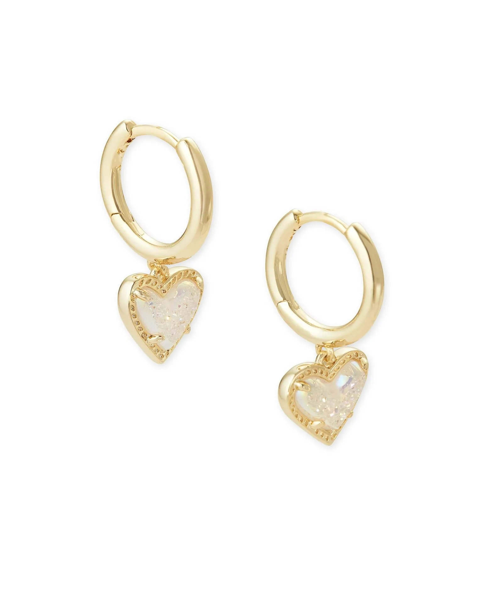 YEEVAA Heart Huggie Earrings in Bubblegum Pink Kyocera Opal, Fashion Jewelry, Unique Gifts 5