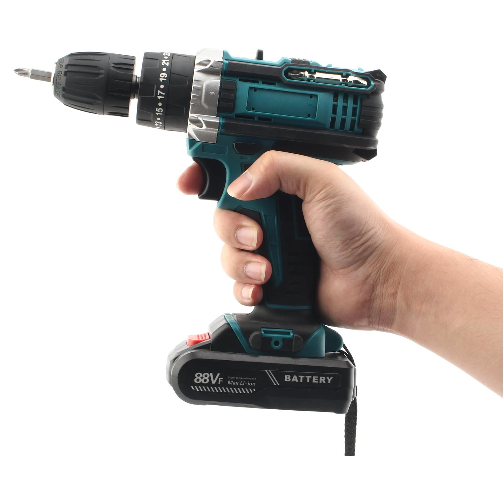 21 V Akku-Schlagbohrmaschine, elektrischer Bohrhammer, Lithium-Ionen-Akku, 25 + 3 Drehmomenteinstellung, 2-Gang-Elektroschrauber, Elektrowerkzeuge – Detail 18
