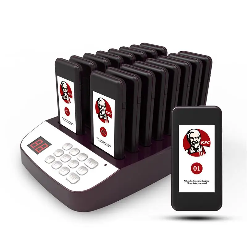 

Top JT-911 With 16 Call Bells Wireless Call System Restaurant Pager Buzzer For Fast Food Truck Coffee Service