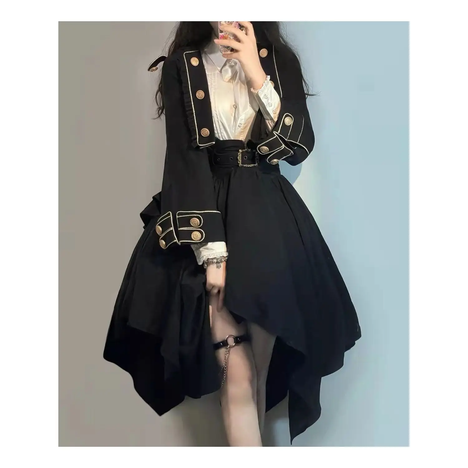 Women Halloween Lolita Suit College Style Lolita Jacket Shoulder Strap Dresses 2024