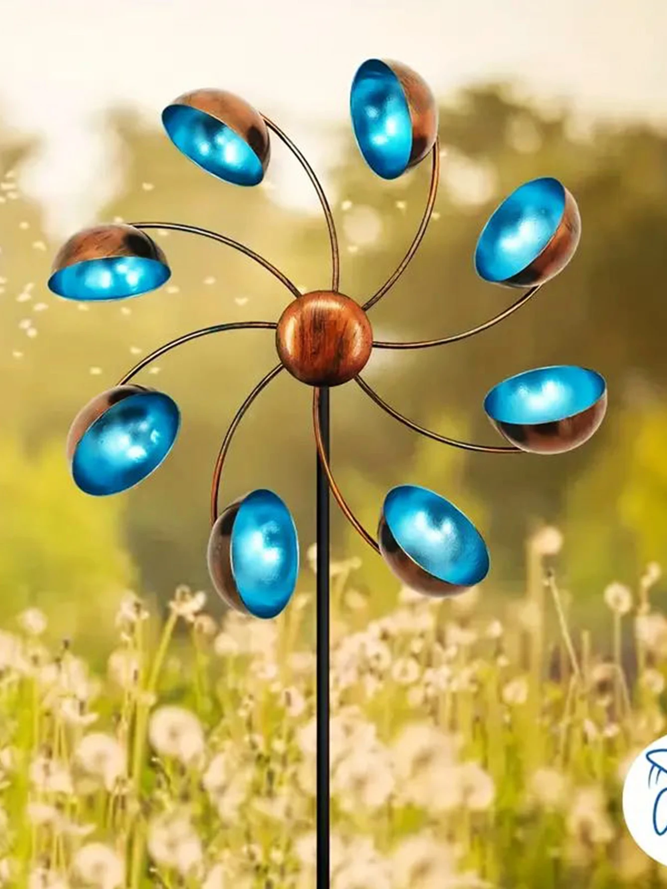 Metal Wind Rotator for Garden Outdoor Flower Shaped Windmill Courtyard Art Decoration Rotating Windmill Wind Gyro Iron Art garden art decor windmill toys garden windmill wind spinner