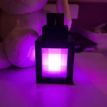 3D Printed Luminous Lantern Nightlight Pixel Game Theme Ambient Home Decor Ornament Light 1