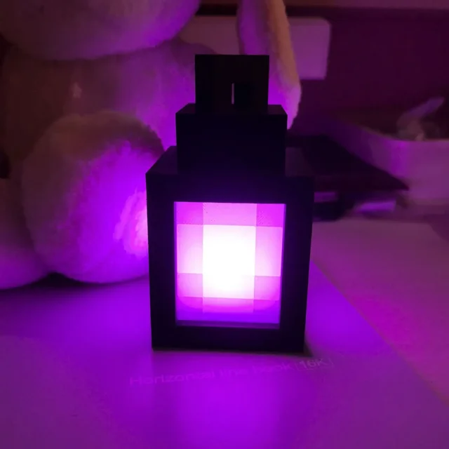 3D Printed Luminous Lantern Nightlight Pixel Game Theme Ambient Home Decor Ornament Light 1