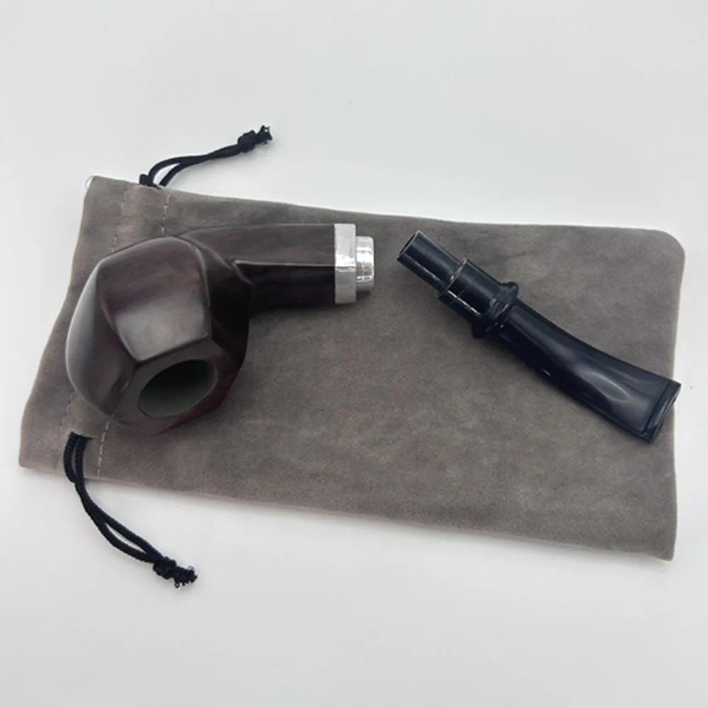 Bent Pipe Ebony Smoking Pipe Solid Wood Filter Wooden 1pcs, tobacco pipe,smoking pipe
