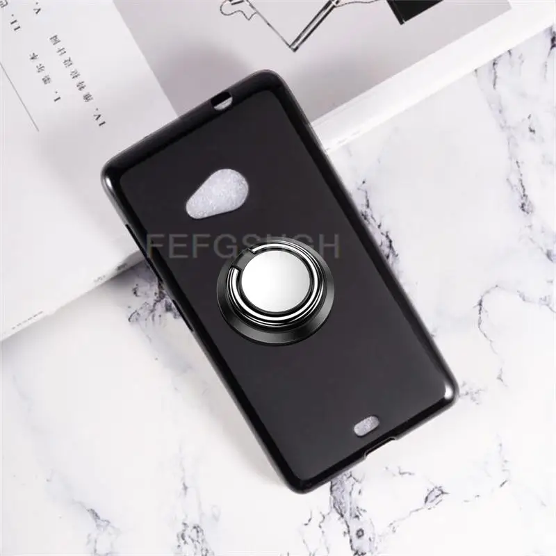 Per Nokia Microsoft Lumia 535 Rm-1090 N535 Ct2C1607 Supporto Per Anello Posteriore Staffa Tpu Custodia Protettiva In Silicone Morbido Guscio Anti Cadu