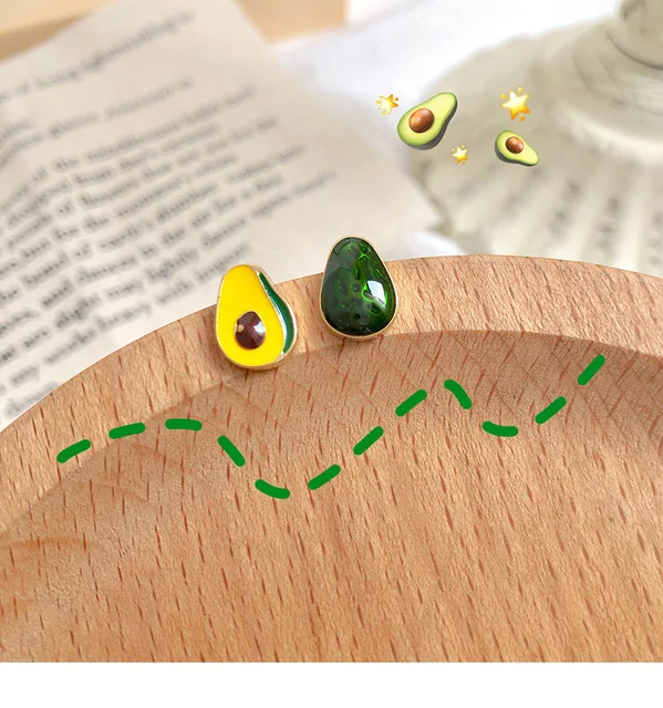 Trend Asymmetric Hollow Heart Earrings for Women 2021 Beautiful Girl Cute Party Jewelry Korean Yellow Blue Stdu Earrings Avocado