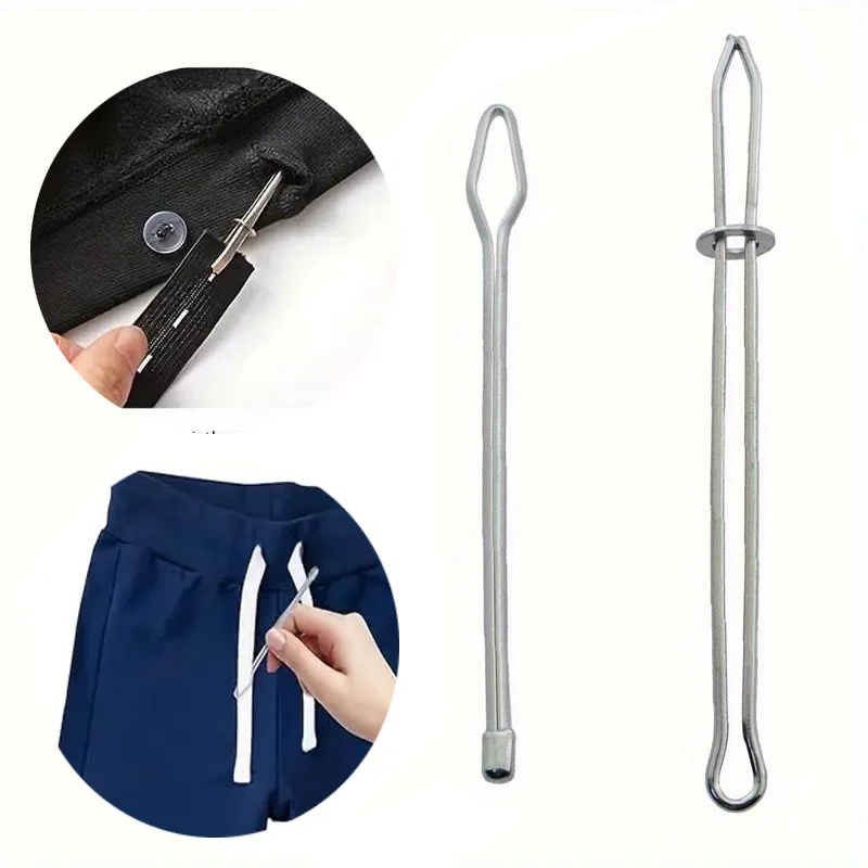 2 PCS 로프 스레더 클립, Drawstring 스레더 도구, 빠른 삽입 DIY 로프 스레더 바느질 도구 바지 신발 까마귀