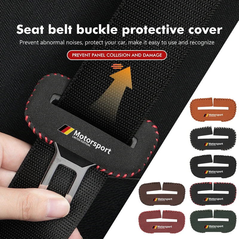 6 Stück Auto Gurtschnallen Schutz - Leder Abdeckung Gegen Kratzer