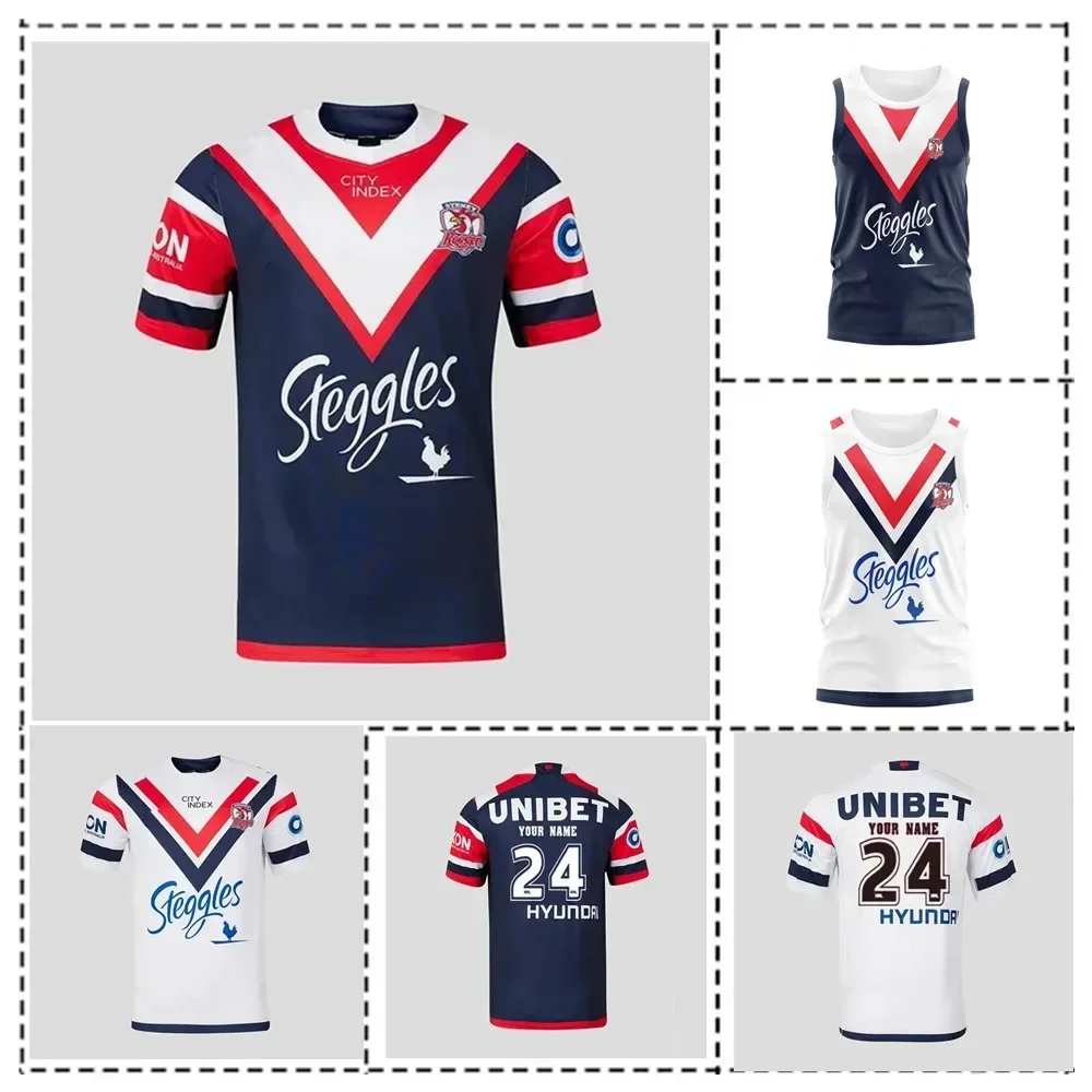 Sydney Roosters Mens Home Jersey / SYDNEY ROOSTERS COMMEMORATIVE ANZAC TRAINING JERSEY size S--5XL