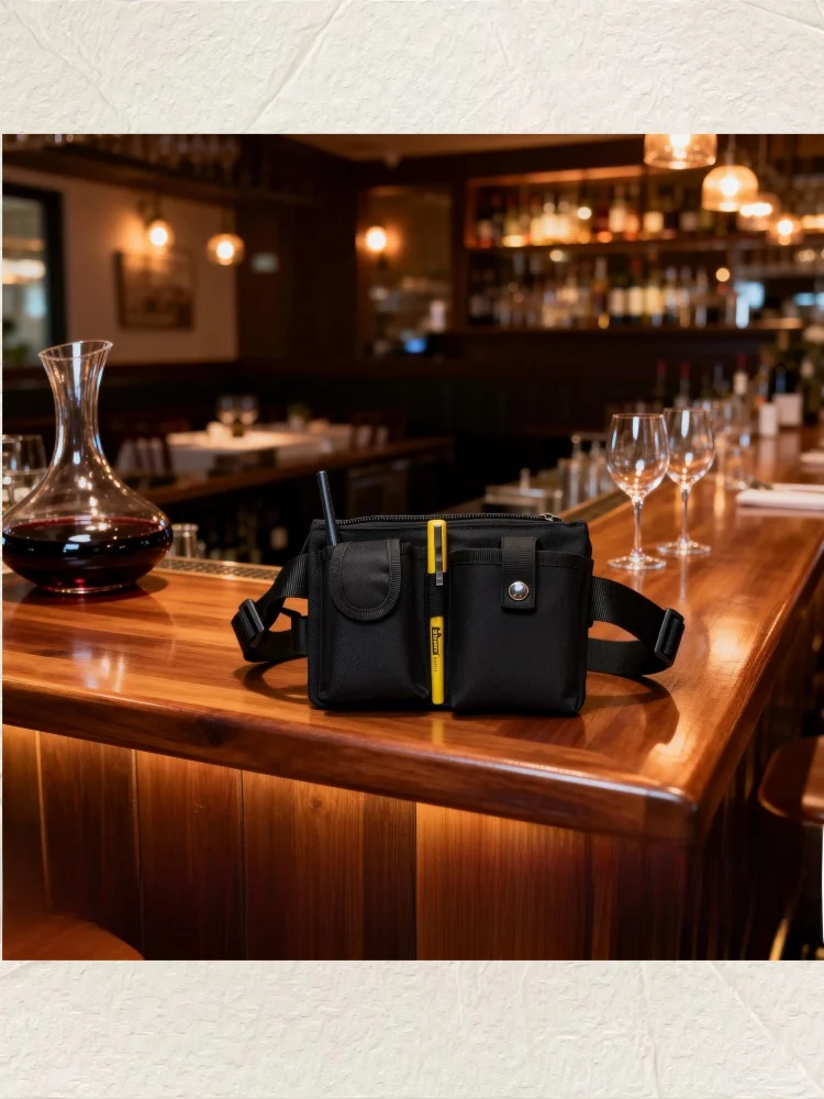 Unisex Casual Crossbody Waist Bag Bar Commercial Waterproof Mobile Phone Walkie-Talkie Waist Bag Embroidered LOGO
