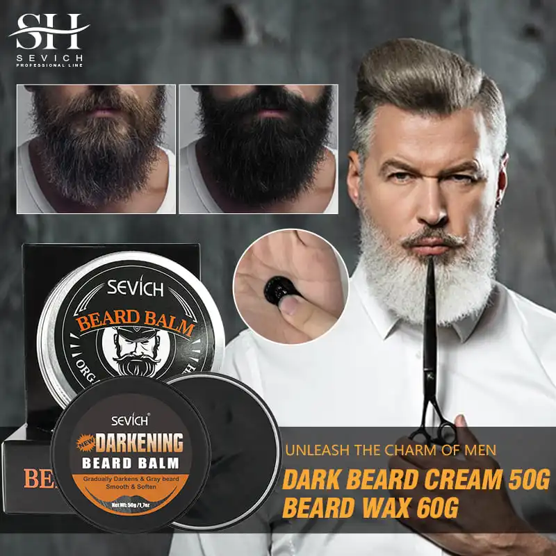 Sevich Men's Beard Growth Oil Care Products Beard Dyeing Cream Salon Shampoo Styling Tool Grooming Treatment Kit