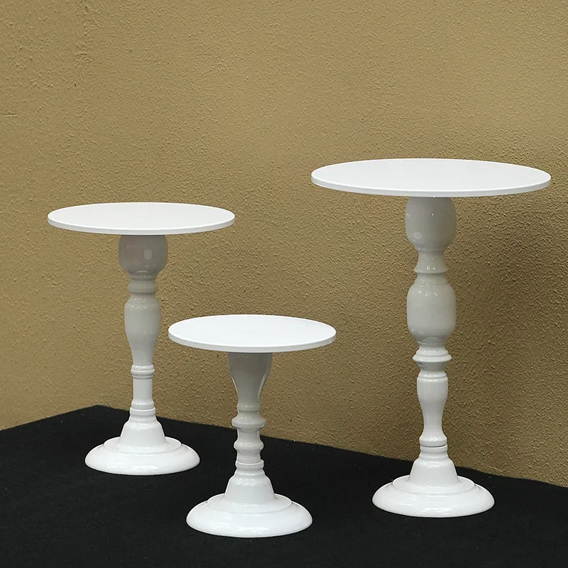 Wedding Cake Stand-European Iron Art High Foot White Dessert Table Durable Cake Pan and Party Display s Hot Sale