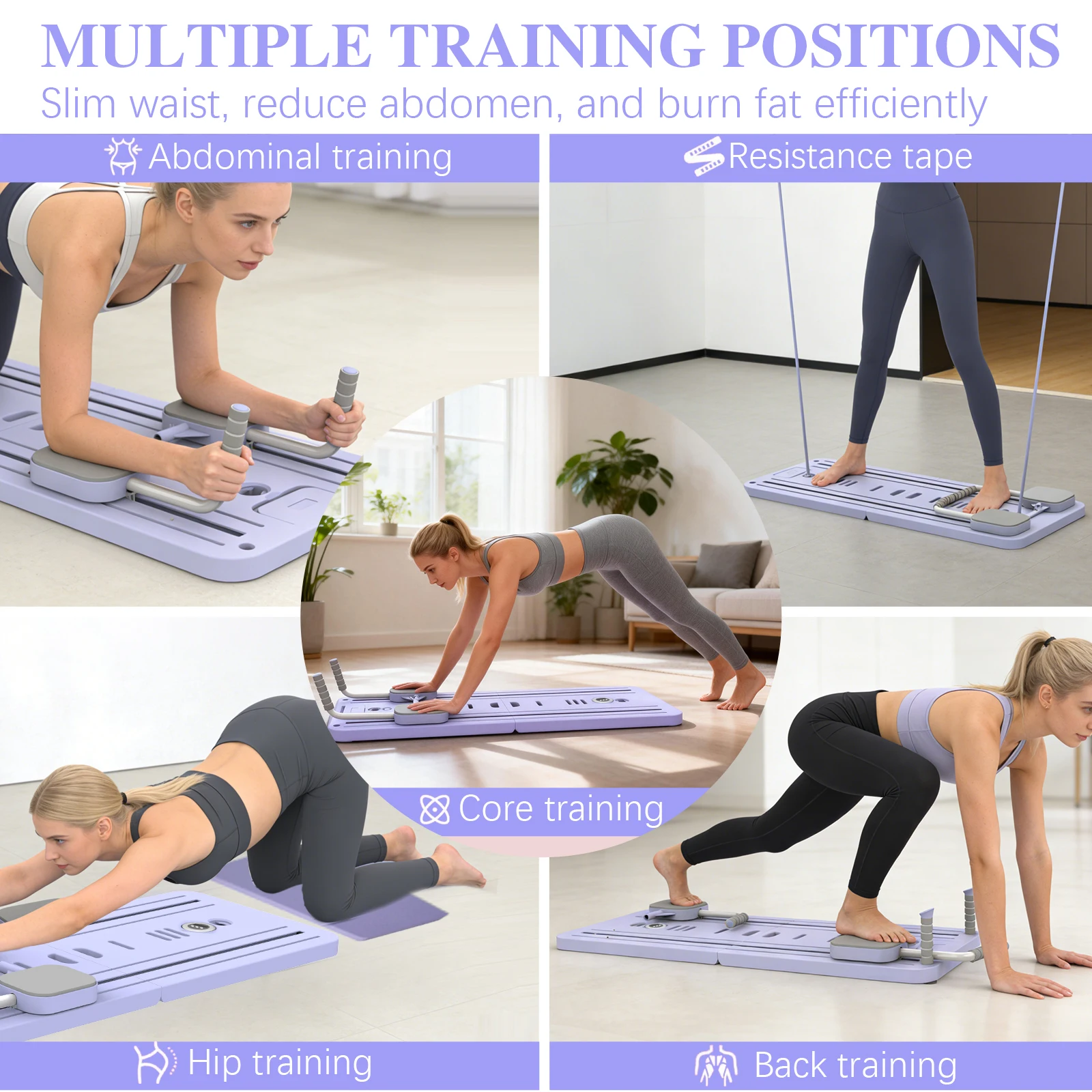 Multifunktionales Bauchmuskel-Fitnessboard für Zuhause, Faltbares und Leichtes Heim-Fitness-Board mit Bauchroller – Detail 6
