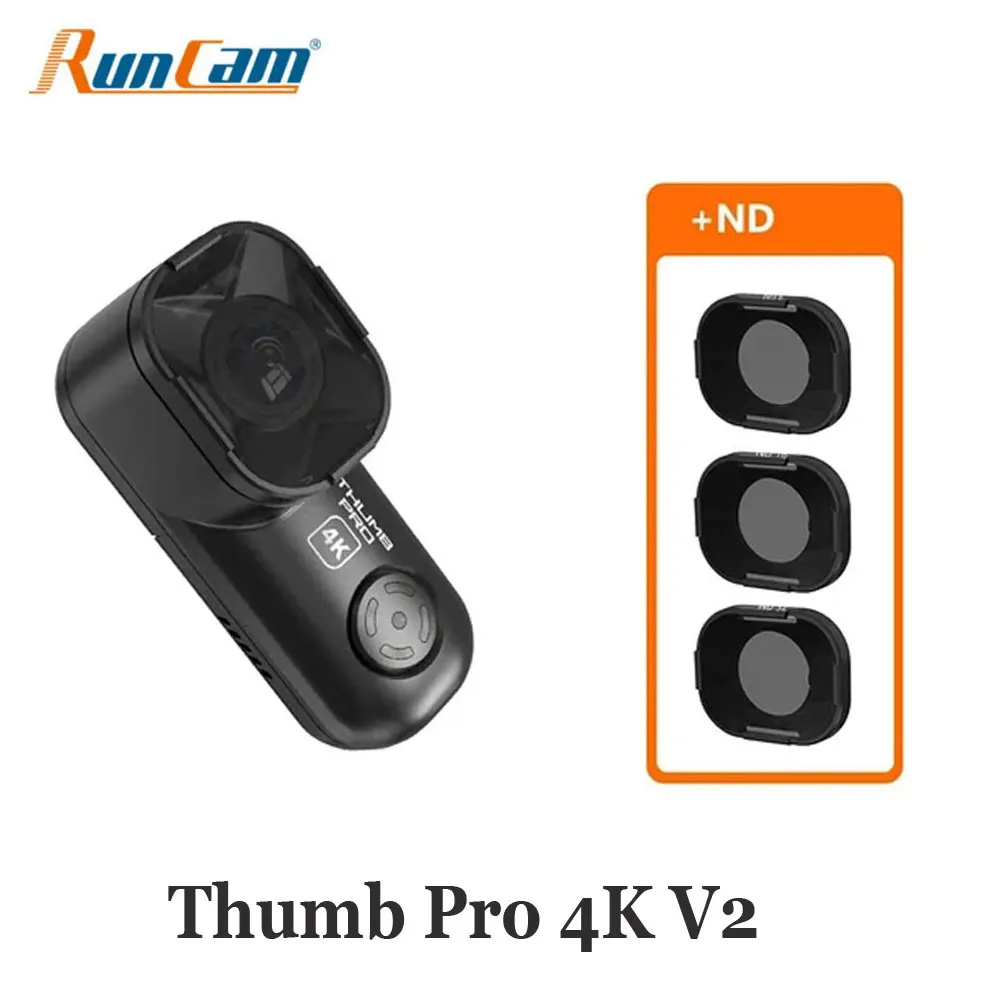 Vue rapprochée de la Caddx Thumb Pro ND, capteur et filtre ND visibles, idéale pour la FPV.