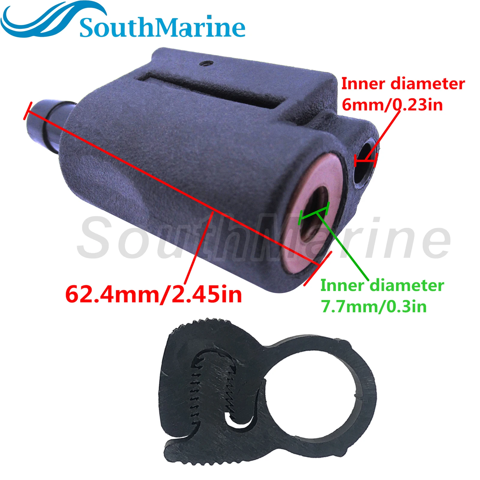 Boat Egnine 13563Q7 13563A7/T7 18-8091 Fuel Line Fitting Connector for Mercury Quicksilver 4HP-40HP, 5/16in/8mm, Female Tank End