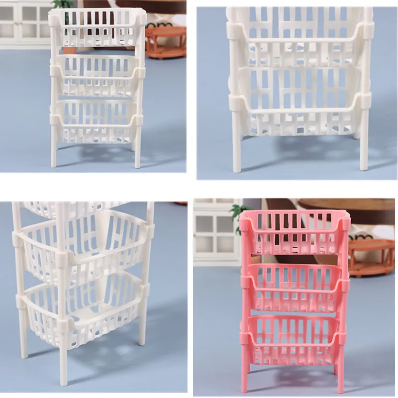 1/12 Dollhouse Mini Food Fruit Storage Baskets Dolls House Stackable