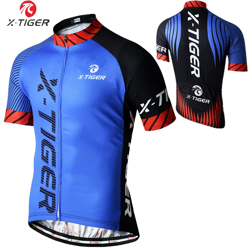 Cycling Jersey X-TIGER Men Mountain Bike Quick-Dry Racing MTB Bicycle SPF 40+ Breathable
