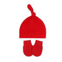 Newborn Baby Hat with Gloves Autumn Winter Warm Cotton Kids Beanies Stuff Children Accessories Infant Nightcap 0-6 Months Babies 2