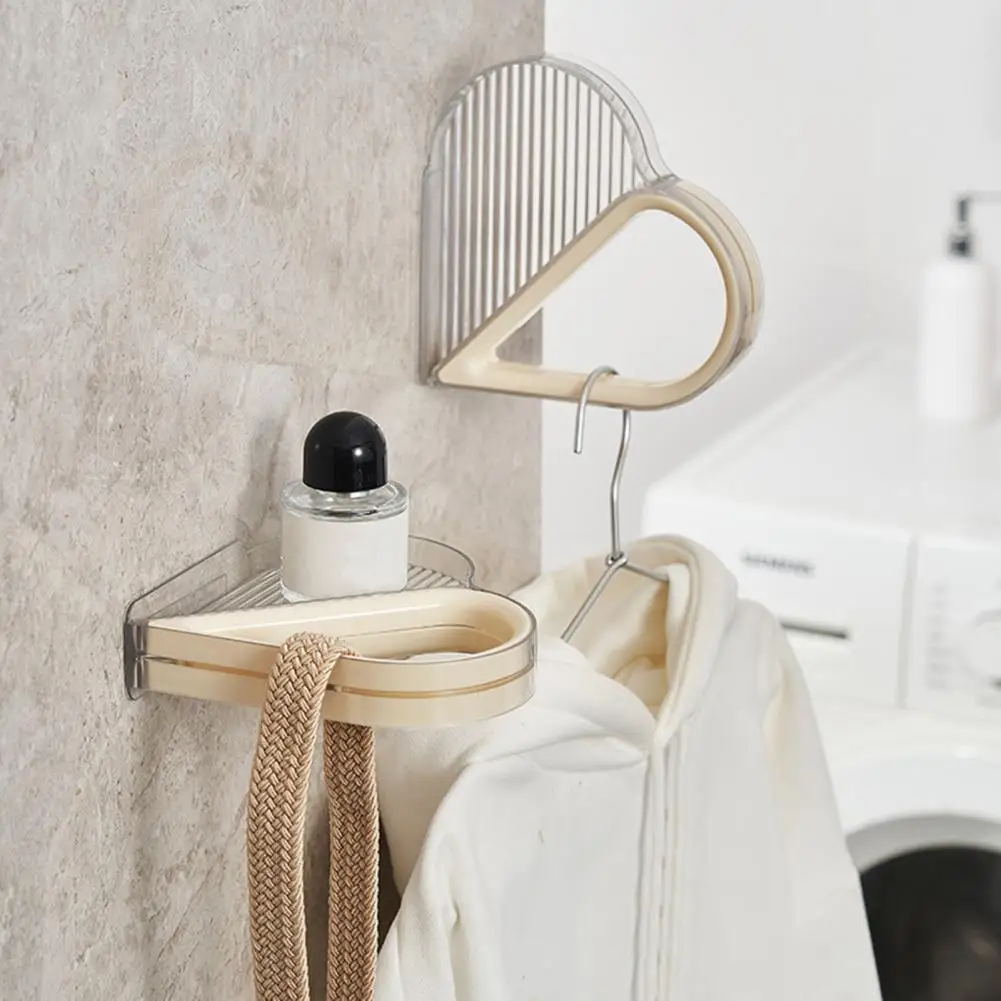 

Hanger Storage Rack Decoration Hanger Holder Heart-shaped Bathroom Balcony Hanger Multifunctional Wall Mount for Punch-free