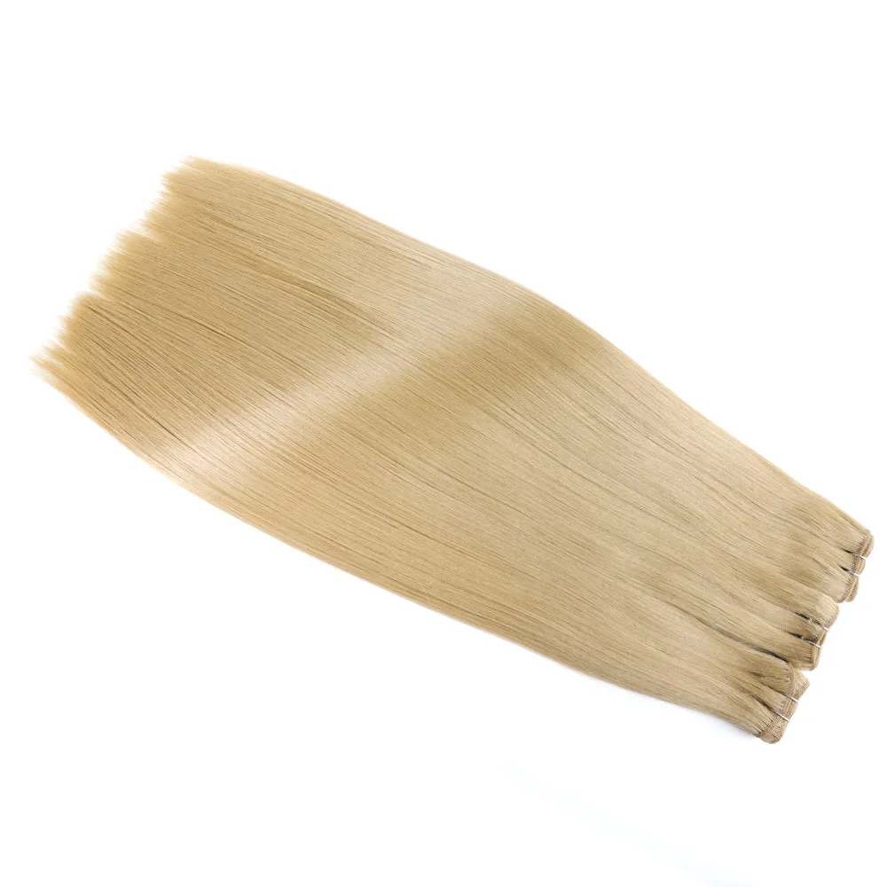 Lange Gerade Organische Haar Mischung Weben 1/2/3 bündel 8-30 Inch Schwarz Braun Farbige Salon Bio Faser Haar Extensions 100g