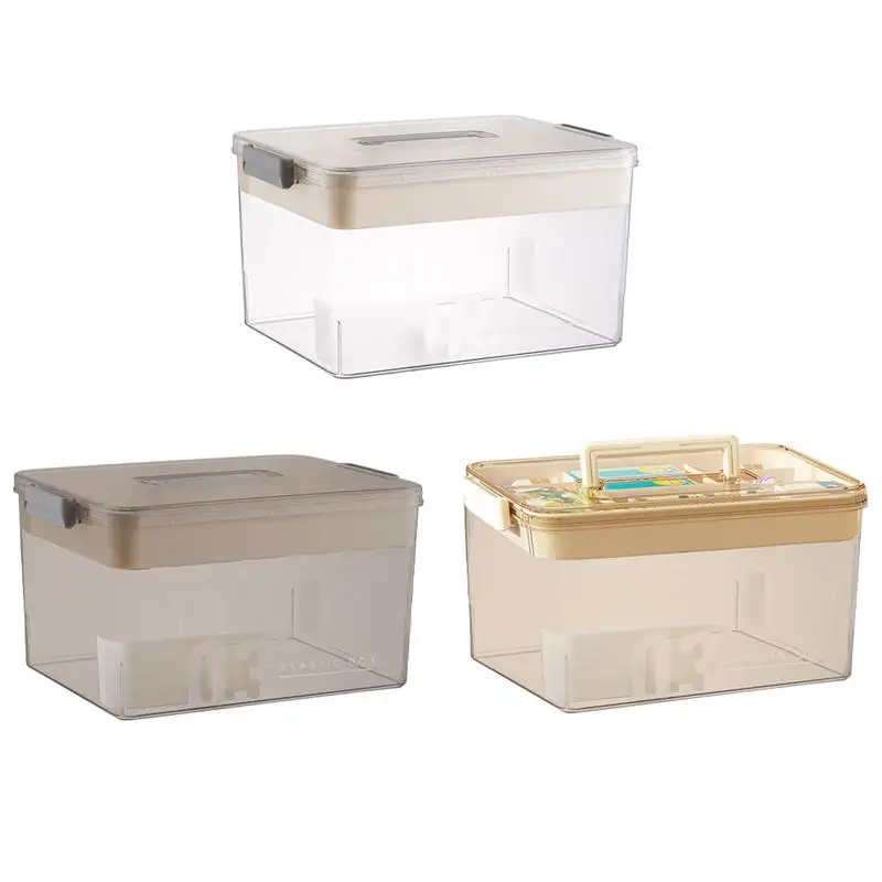 

Portable Multi-Functional Medicine Storage Case Large Double-Layer Medicine Box Trasparent Pill Storage Box For Home Offices