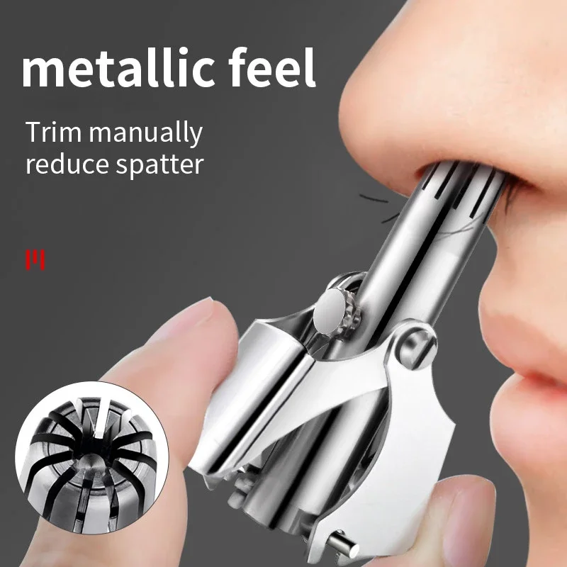 

Nose Hair Trimmer for Men Women Stainless Steel Manual Washable Portable Nose Hair Remover Nose Vibrissa Razor Shaver Tools