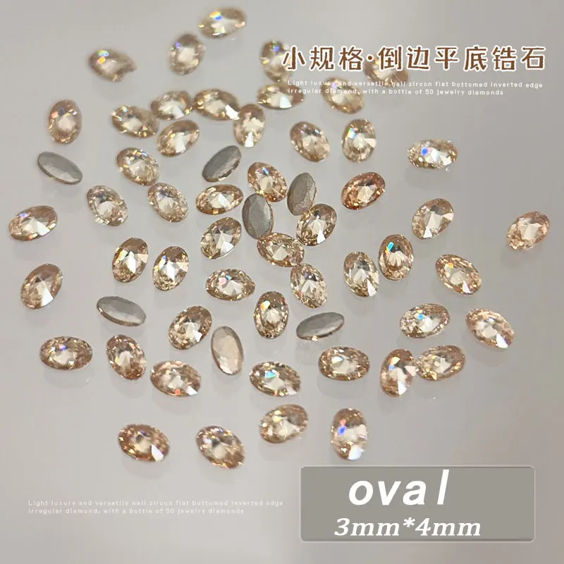 100pcs Shiny Zircon Rhinestones Mini Rhombic Nail Art Charms - Flatback Decorative Gemstones