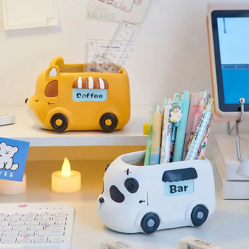 

Creative Cartoon Animal Pen Holder Large Capacity Children's Desk Stationery Storage Box Office Decoration