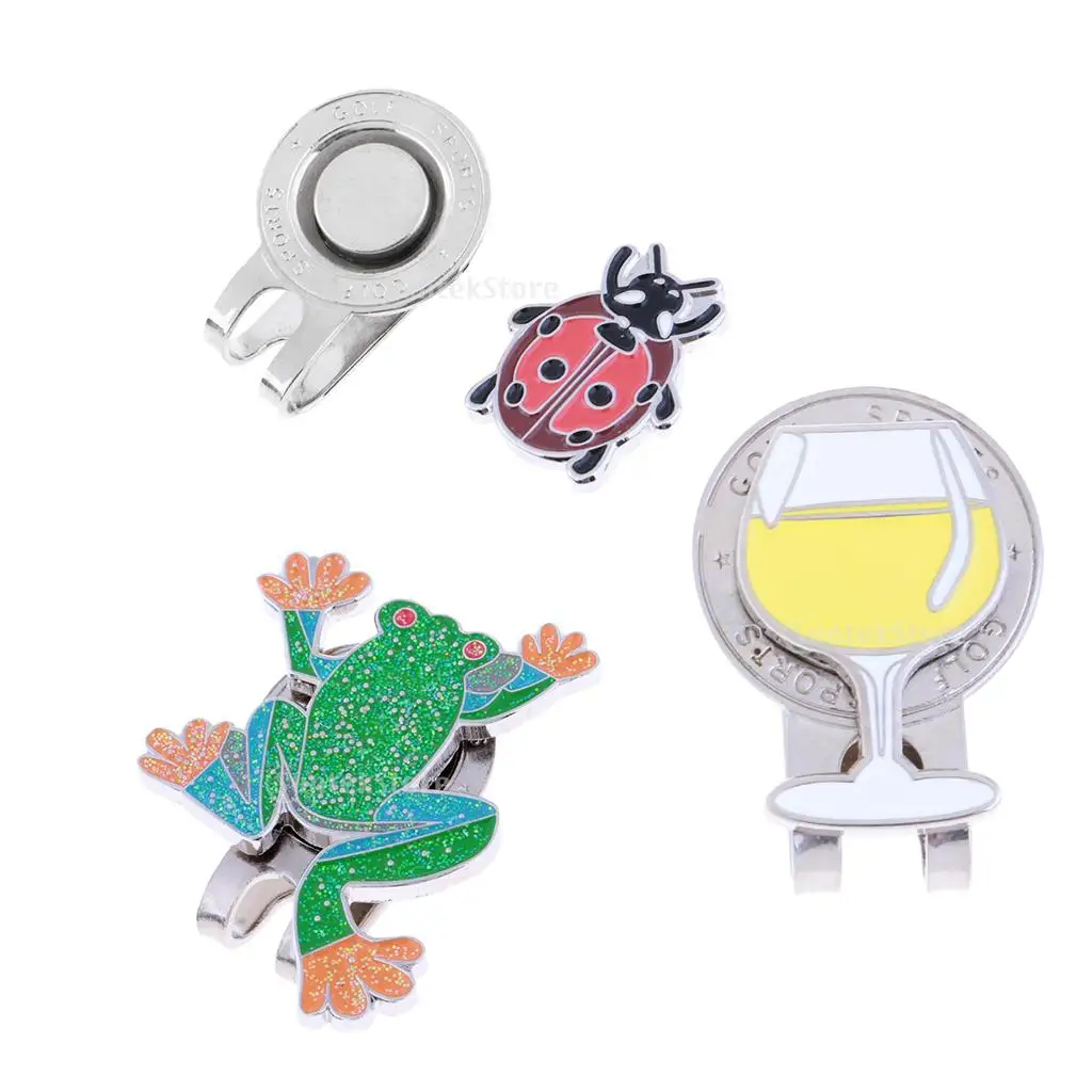 Novelty Magnetic Cap Clip with Golf Ball Marker Fits Golf Visor Golfer Gift Frog both for Women and Men