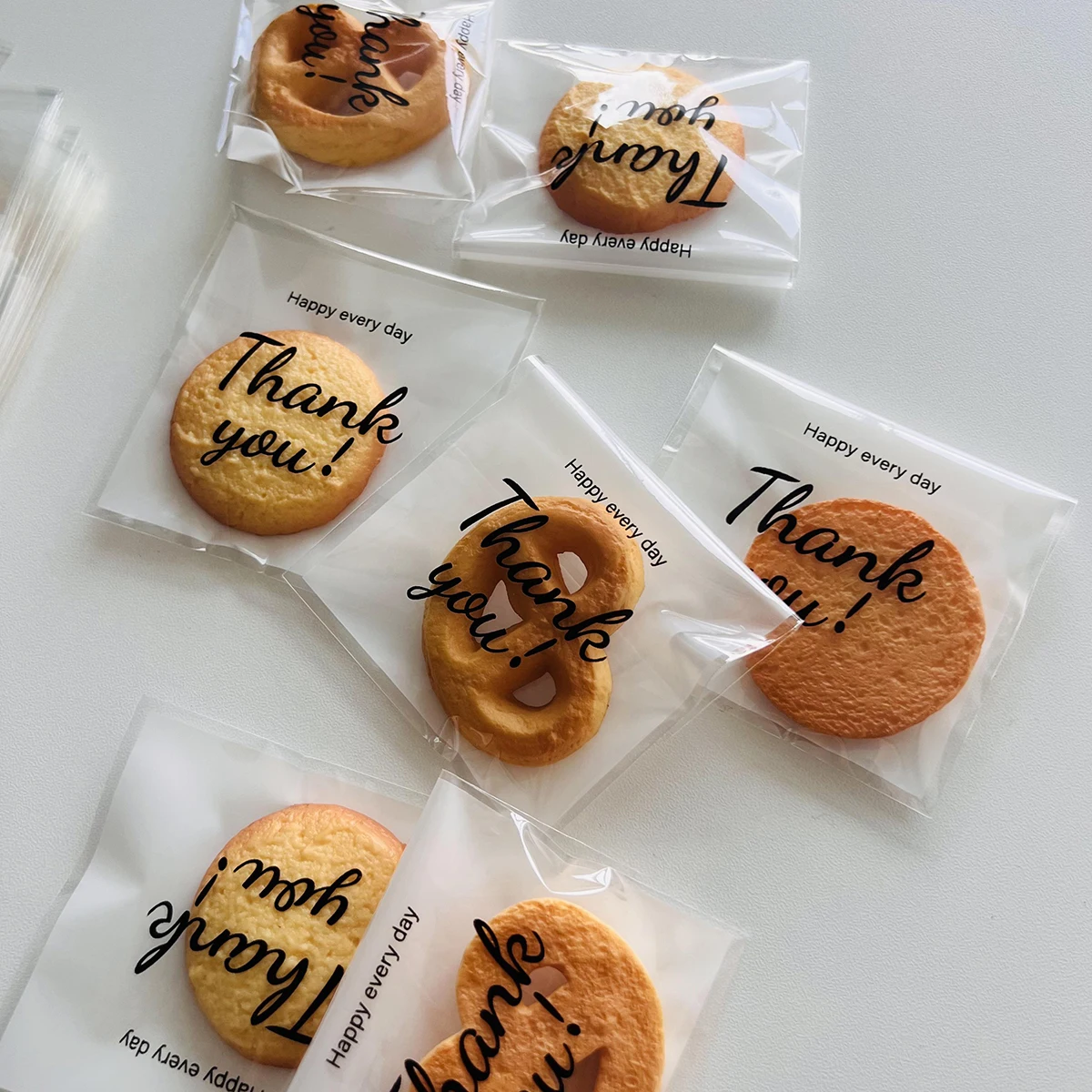100pcs-Vacuum sealed pocket self-adhesive packaging bag candy gift cookies