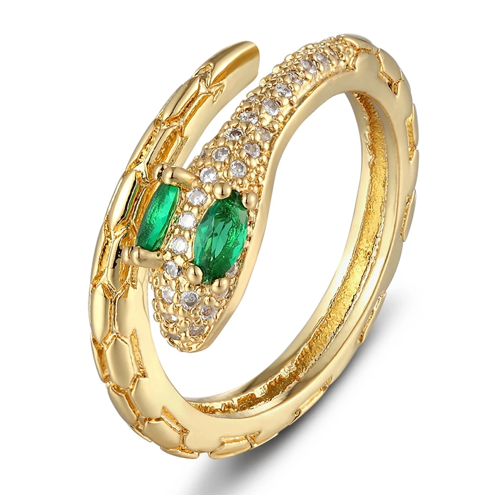 Aibef 2022 New Animal Snake Rings For Women Men 18k Gold