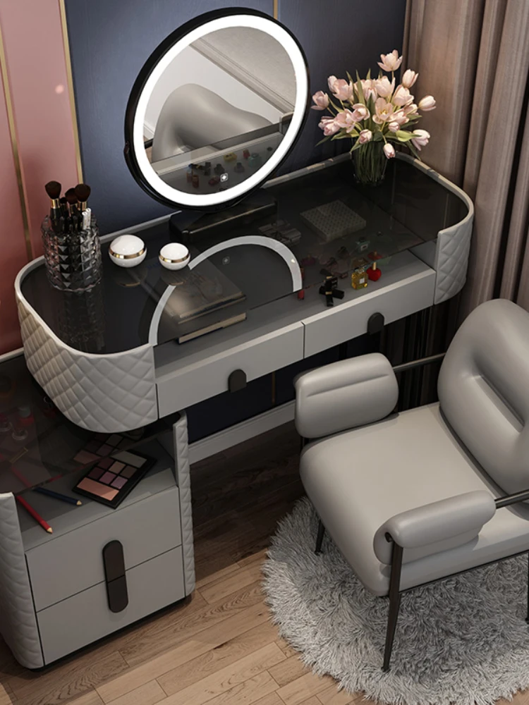 Light Luxury Dressing Table Bedroom Small Apartment Modern Storage Cabinet  Integrated Household Furniture Makeup Table Set - AliExpress