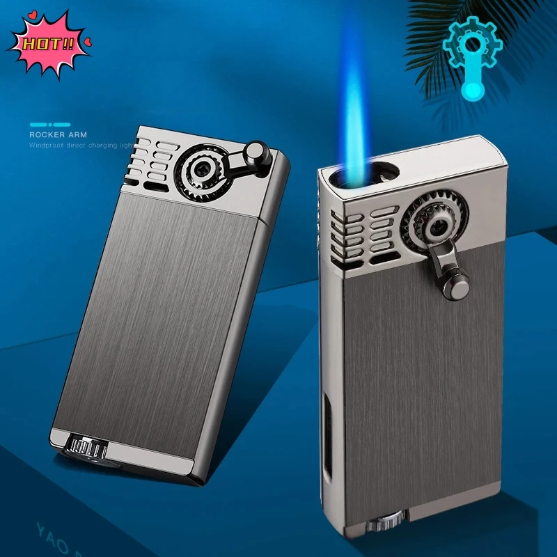 

New Turbo Windproof Direct Charge Large Fire Torch Metal Portable Kitchen Outdoor Camping Cigar Tool Personalized Men High Gifts