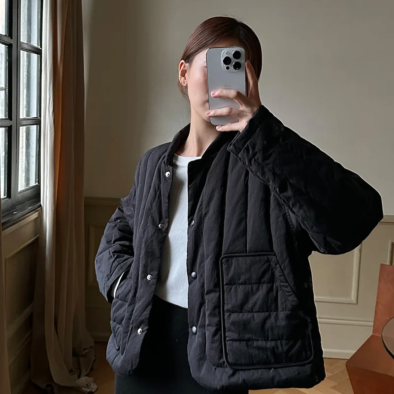 

White duck down short down jacket woman