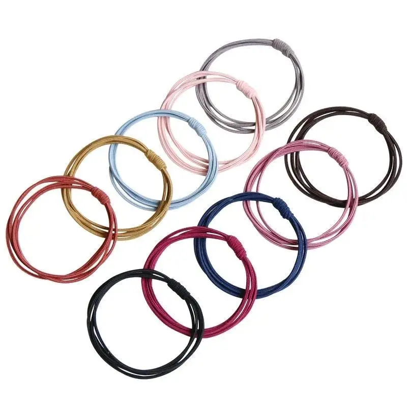 10Pcs Women Colorful 4 in 1 Knot Elastic Hair Rubber Band Fashion Girls Simple Hair Tie Accessories Headband hair styling tool,hair band,hair styling tools