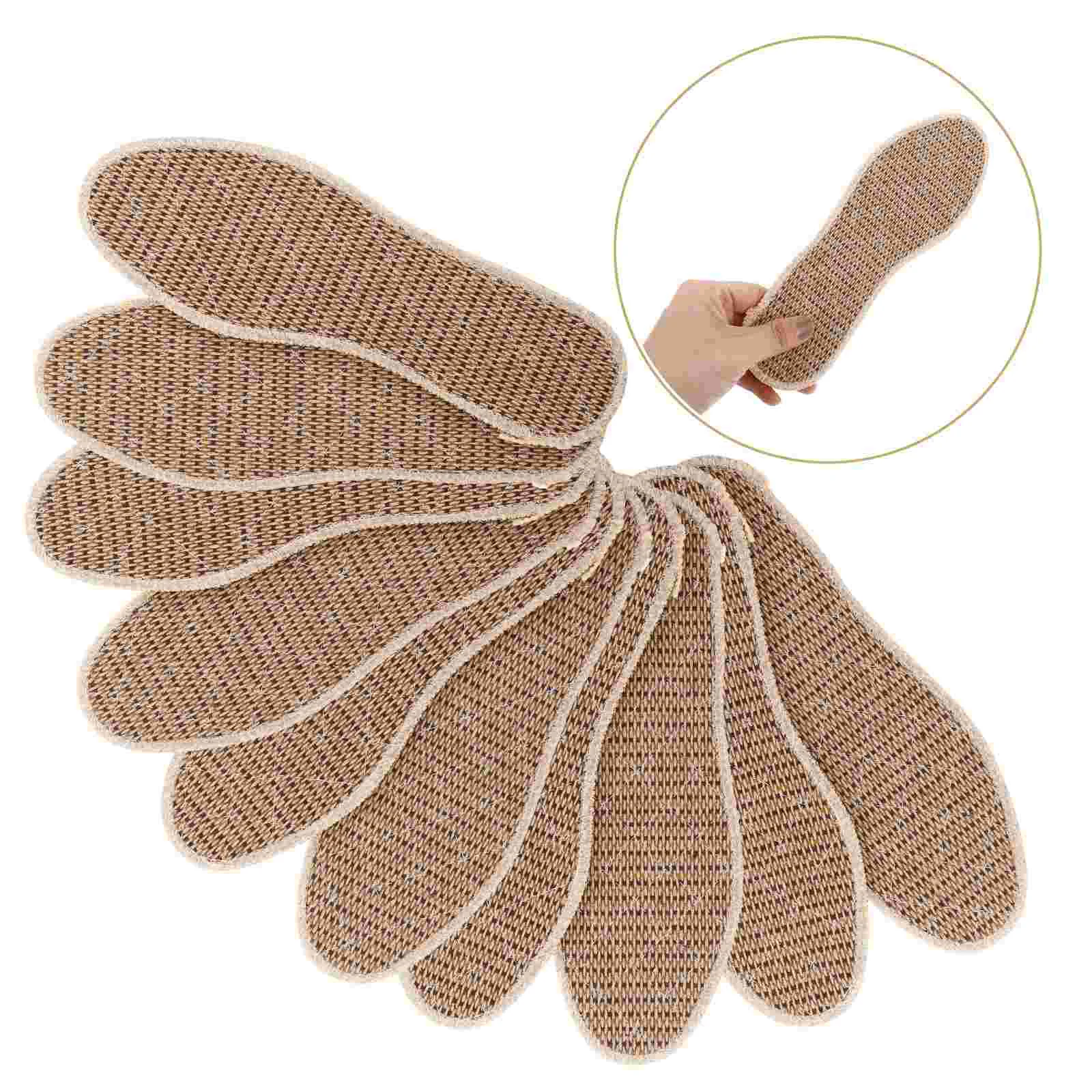 천연 쑥 아로마틱 깔창 코튼 린넨 땀 흡수 부드러운 신발 인서트 통기성 발 관리 인서트 와이드 사이즈