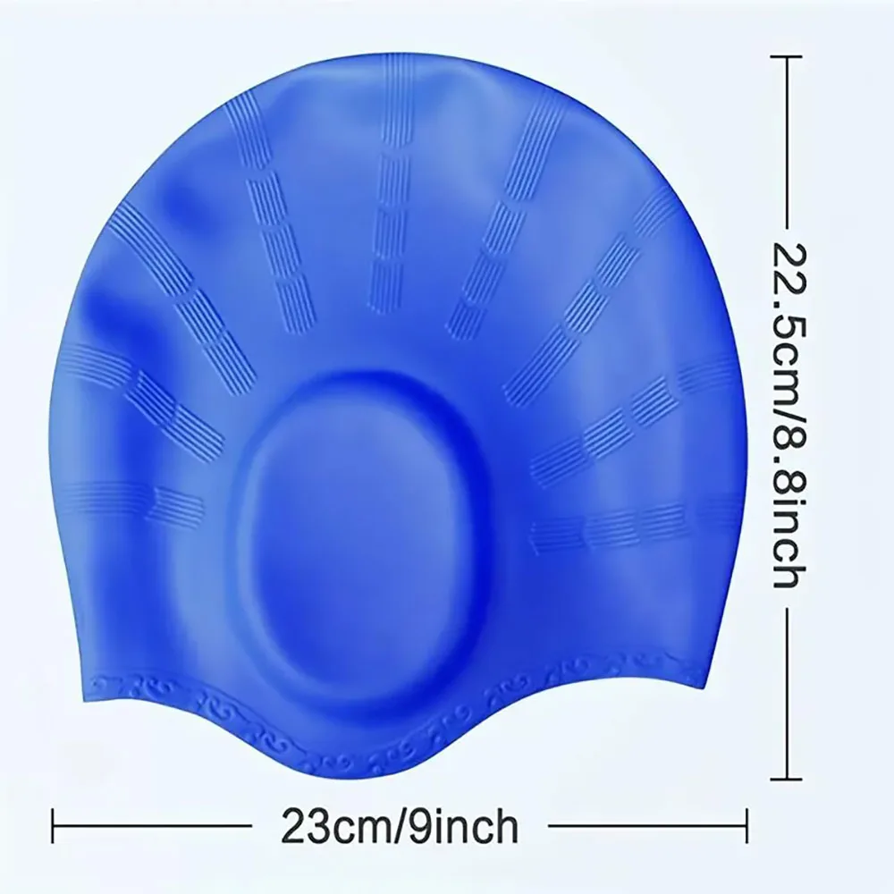 1pc Swimming Cap, Men's and Women's Swimming Cap, Waterproof Cap, 1 Nose Clip, 2 Rarplugs, 3D Rar Ergonomic Design, For Adults 6