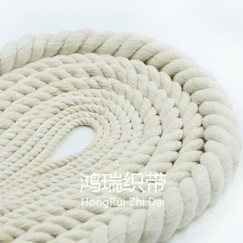 Cotton Cord Diameter 5~21mm No Dyeing Cotton Original Color 100% Cotton Three Strands Twisted Rope Cords 2~21m
