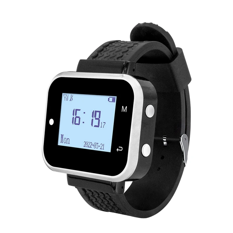 GO-Wireless Calling System 5 Table Call Button Transmitters 1 Watch Pager, Restaurant Waiter Service Bell Buzzer
