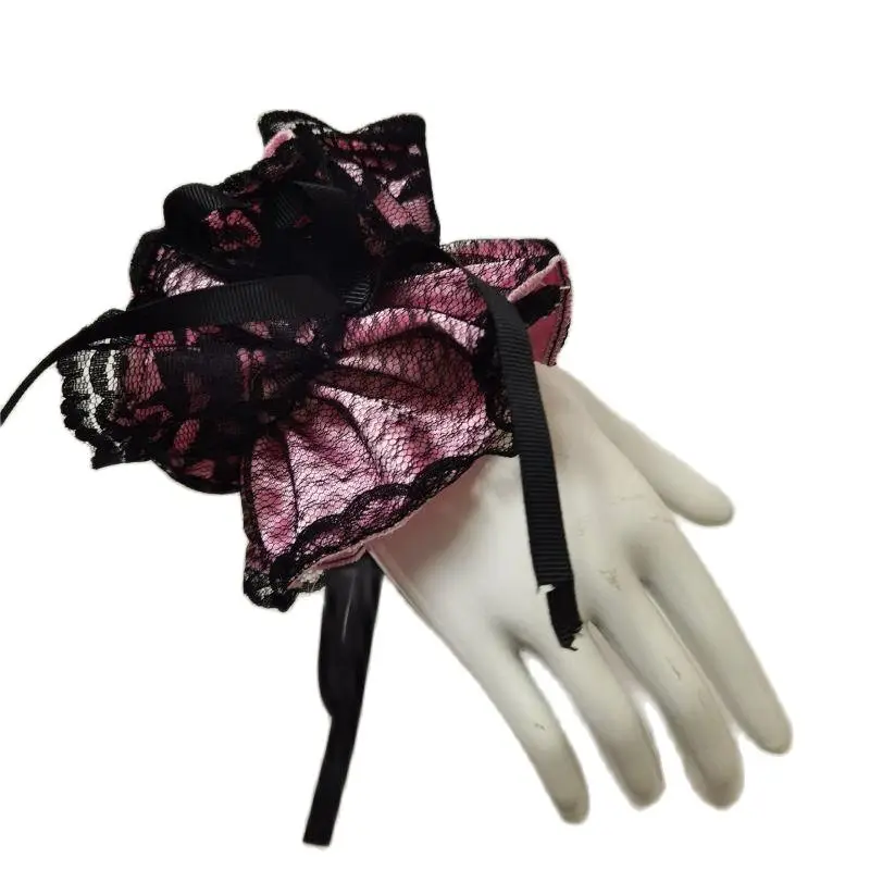 

Multicolor Adult Giant Baby Sexy Girl Pink Thin Satin Face Sissy Handband Maid Role Playing Gothic Customization