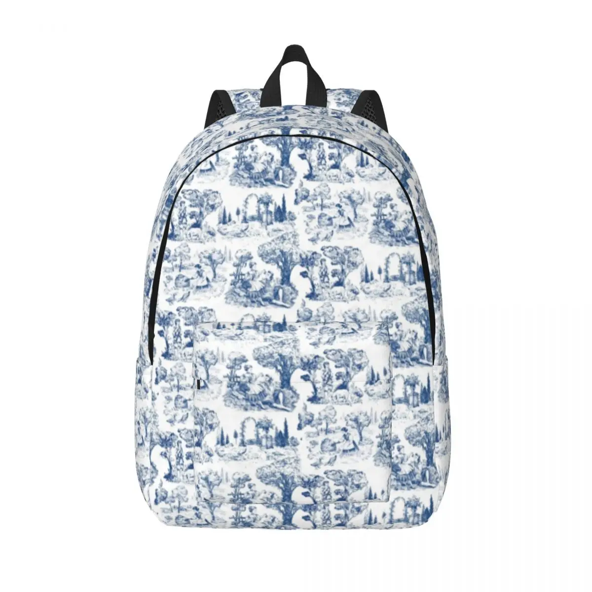 

Custom Toile De Jouy Backpack Motif Vintage Outdoor Backpacks Teen Cute School Bags Designer Durable Rucksack Christmas Gift