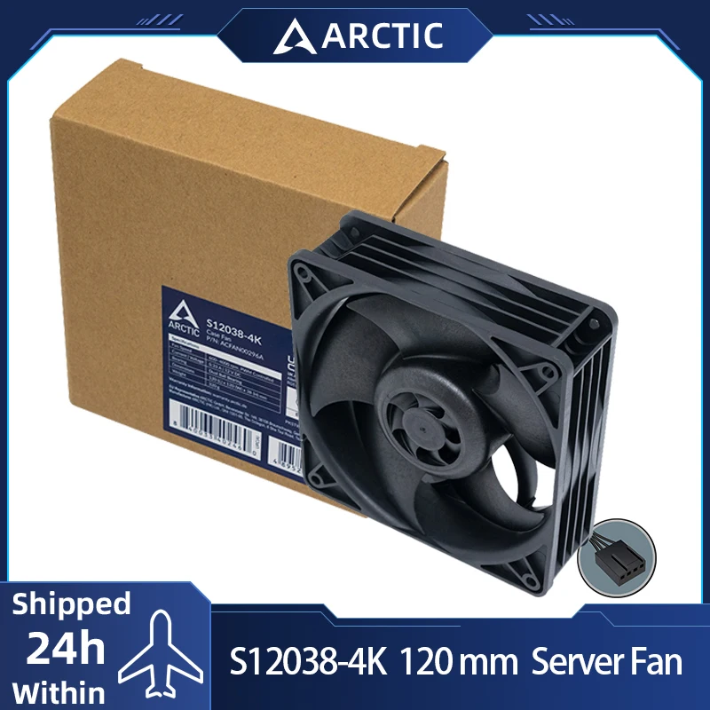 Ventilateur de serveur ARCTIC S12038-4K/ S12038-8K, 120 x 120 x 38 mm, régulé PWM, connecteur 4 broches, 12 V CC, ventilateur de refroidissement en rack