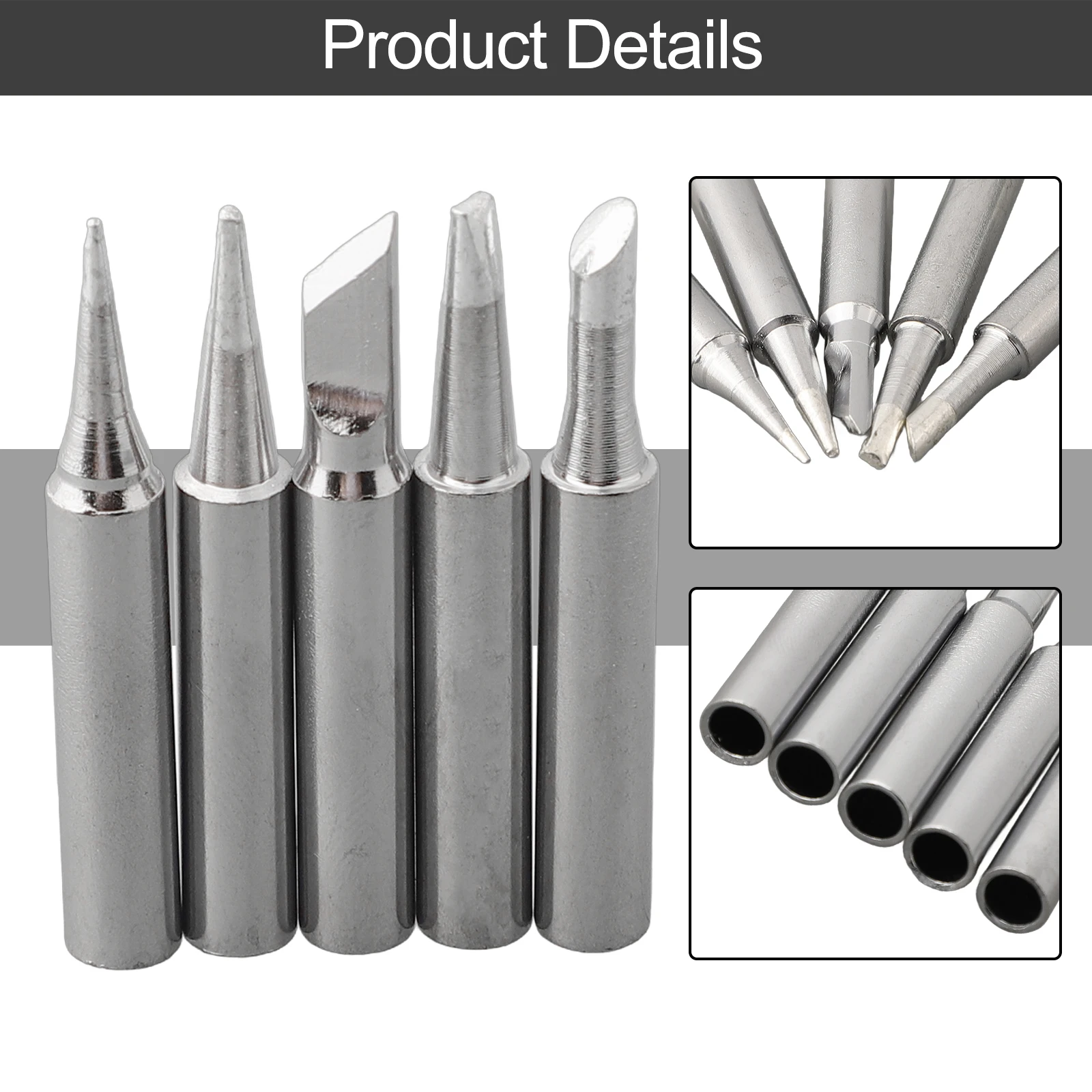 

Parts Soldering Iron Tip Silver Welding Head 936 Soldering Iron Tip Copper I+B+K+3C+2.4D For Welding Brand New