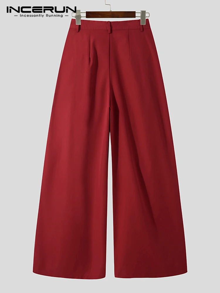 Men Fashion Casual Pantalons Solid All-match Simple Male Baggy High Waist Trousers Drop Crotch Long Pants S-5XL